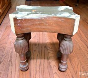 faux marble stool a thrift store upcycle
