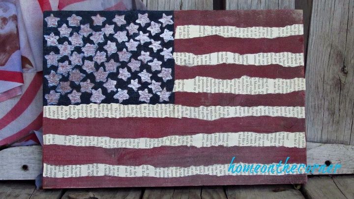 diy bandera americana de madera pintada