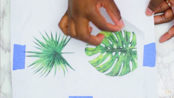 palm leaf tile coasters