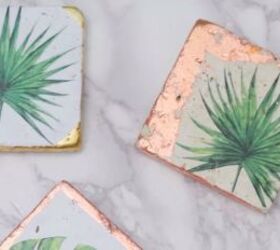 palm leaf tile coasters