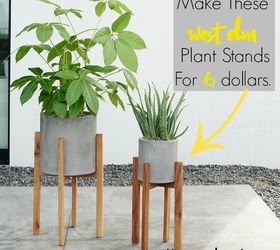 30 formas impresionantes de exponer tus plantas, Recrea un soporte de West Elm por menos dinero
