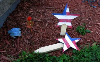 Estrellas de jardín con bandera americana
