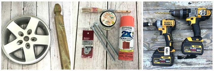 tire rim water hose holder