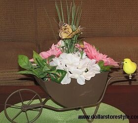make a floral centerpiece with fake flowers