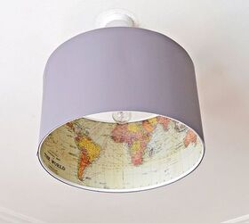 s 16 gorgeous ways to transform your blah lamp, Coat Your Lamp In A Map For Future Traveling