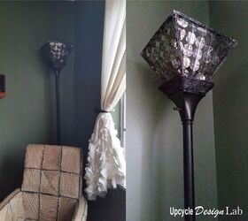 s 16 gorgeous ways to transform your blah lamp, Use Food Wrappers For A Metallic Lampshade