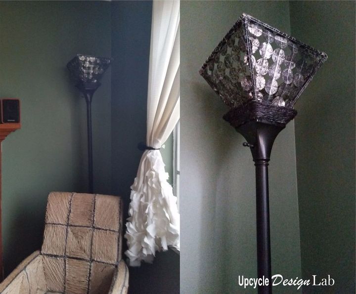 s 16 gorgeous ways to transform your blah lamp, Use Food Wrappers For A Metallic Lampshade