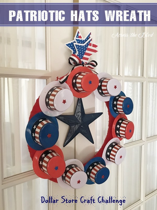 patriotic wreath dollar store craft challenge