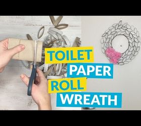 10 ideas de coronas para alegrar la puerta de casa, Guarda los rollos de papel higi nico para tu corona