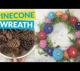 s 10 wreath ideas to brighten up your front door, Paint Pinecones In Pretty Pastels
