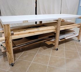 Rolling Work/Storage Table From An Old Door