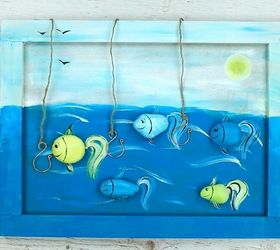 diy wall decor with cute fishes