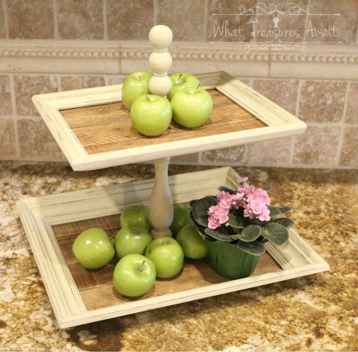 s 31 update ideas to make your kitchen look fabulous, Build a tiered tray countertop space saver