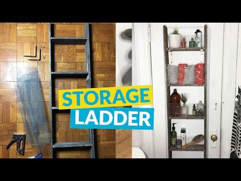 s 10 unusual shelving projects to practice on today, Repurpose A Ladder To Hold Your Valuables