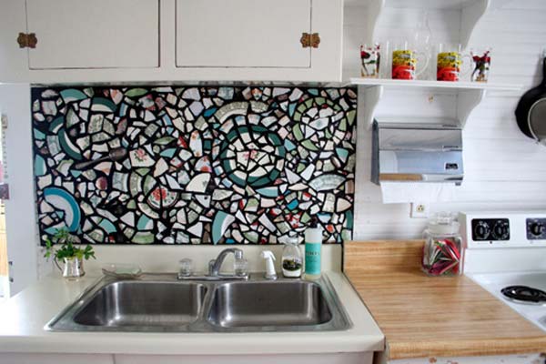 s these 15 backsplash ideas are pinterest fail safe and are oh so pretty, Arrange Broken China On A Backsplash