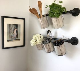31 space saving storage ideas that ll keep your home organized, Craft Hangers For Herbs With Cans