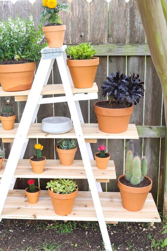 diy ladder plant stand