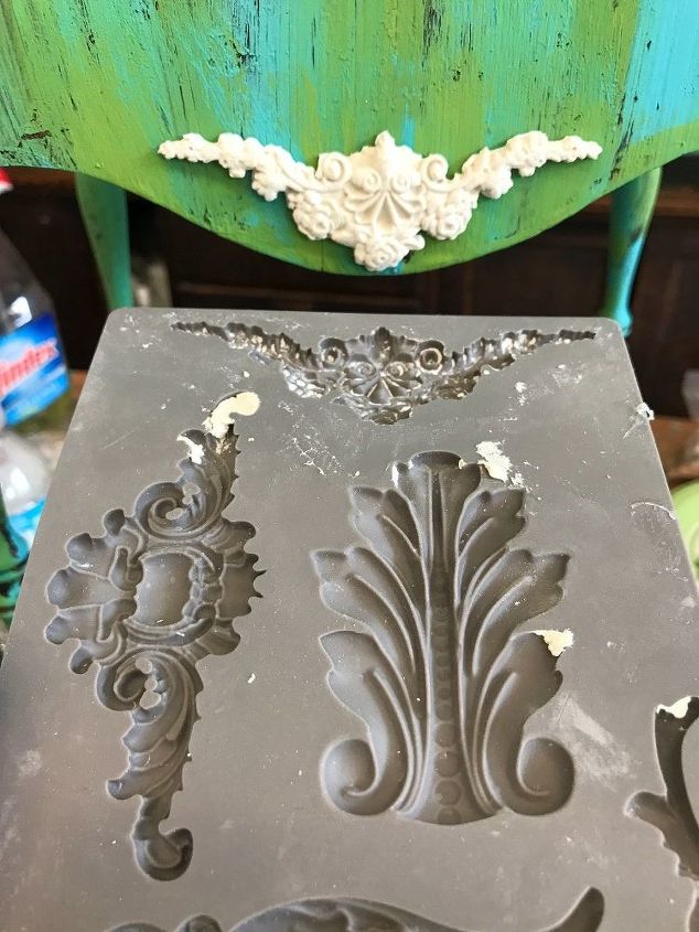 a very unique furniture paint application and technique, IOD Moulds using paperclay