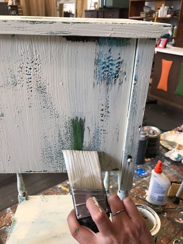 a very unique furniture paint application and technique