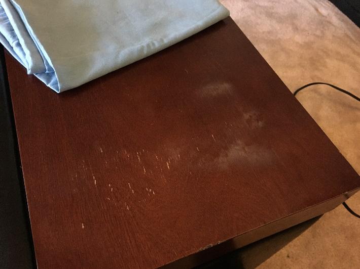 quickly remove heat stains from wood