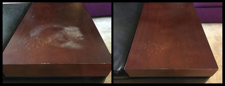 quickly remove heat stains from wood