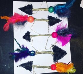 rustic feathered arrow ornaments
