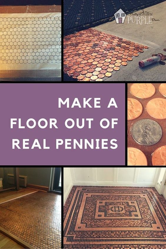 make a floor out of real pennies