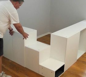 Diy raised platform online bed with storage