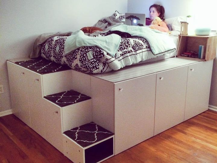 Ikea Platform Bed Diy Hometalk, How To Build A Platform Bed With Storage Underneath