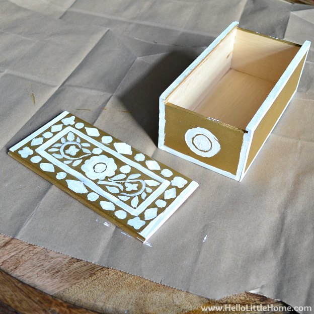 caja de imitacin de incrustaciones de bricolaje