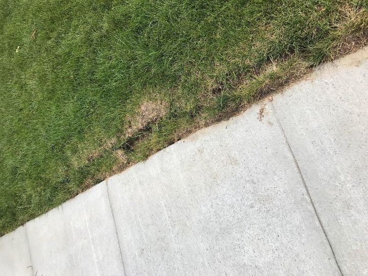 the sidewalk is much lower in the grass how to make it look equal