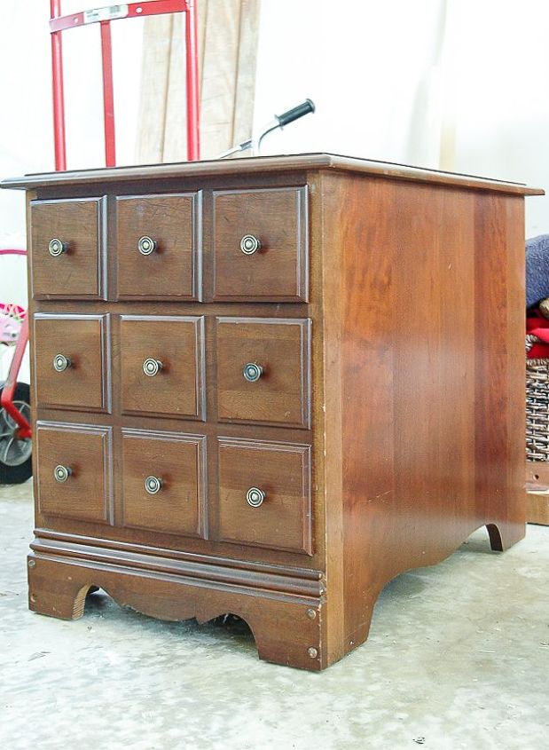 dated goodwill side table turned card catalog