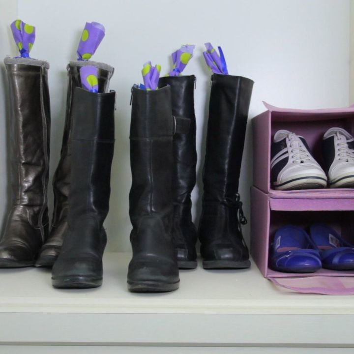 s 30 genius ways to make the most of your closet space, Keep your boots tall with pool noodles