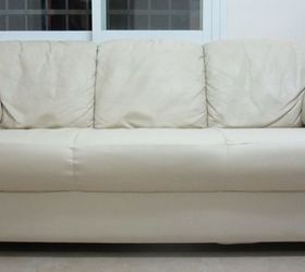 hide your couch s wear and tear with these great ideas, Reupholstered Torn Couch