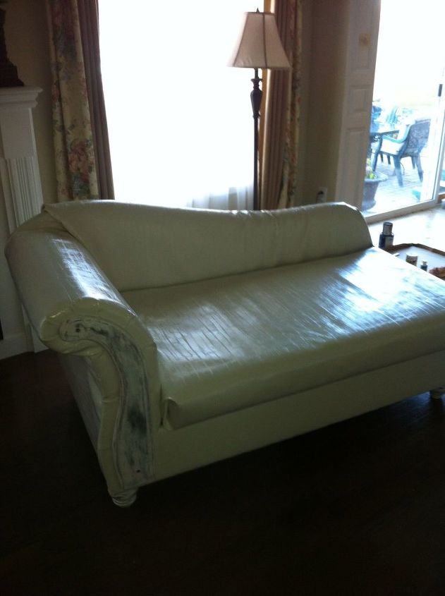 hide your couch s wear and tear with these great ideas, Fainting couch revival