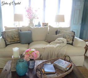 hide your couch s wear and tear with these great ideas, Making your own slip covers