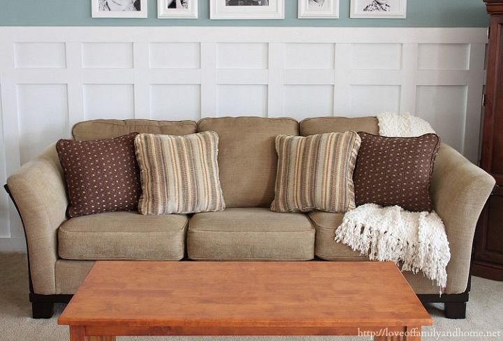 hide your couch s wear and tear with these great ideas, Make a saggy sofa look brand new