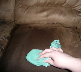 hide your couch s wear and tear with these great ideas, Cleaning a microfiber couch