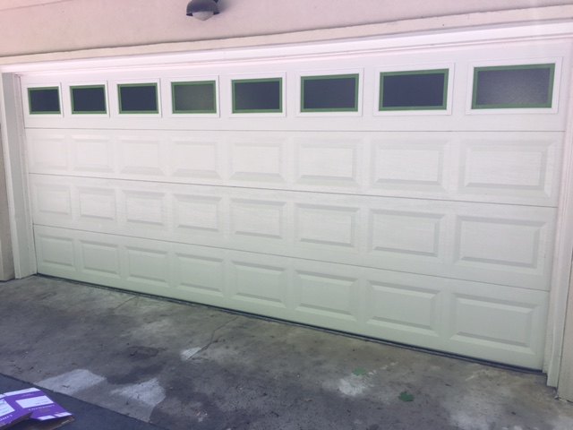 Garage Door Diy Makeover White Fiberglass To Wood Hometalk