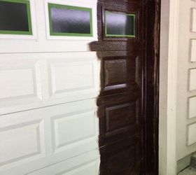 garage door diy makeover white fiberglass to wood