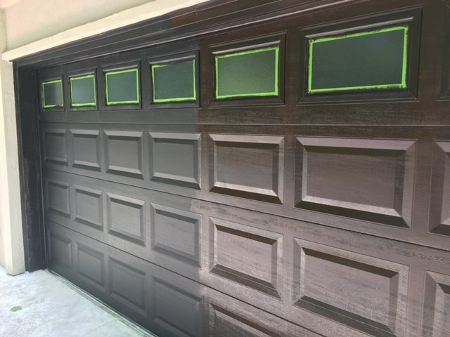Garage Door Diy Makeover White Fiberglass To Wood Hometalk
