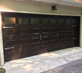 garage door diy makeover white fiberglass to wood