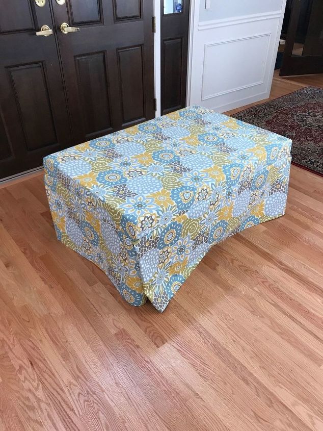 no sew ottoman from broken coffee table