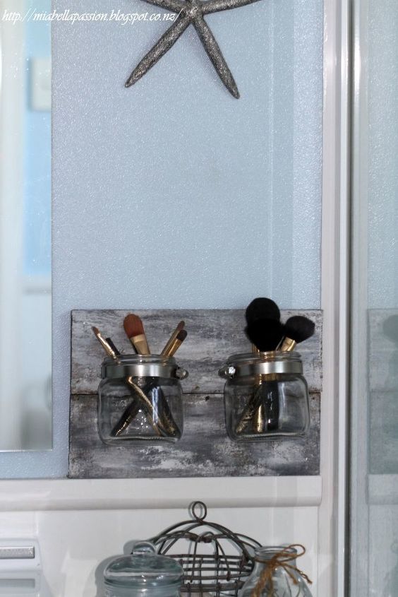 s 30 great mason jar ideas you have to try, Cool Clear Makeup Brush Organizer