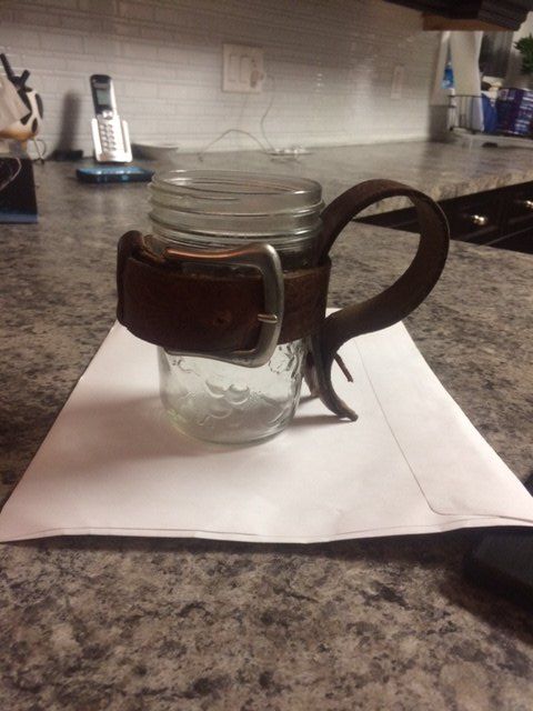 s 30 great mason jar ideas you have to try, Leather Mason Jar Tool Caddy