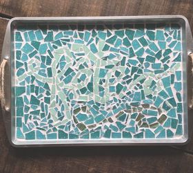 30 creative ways to repurpose baking pans, Make a stunning mosaic serving tray