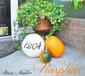 30 address signs that ll make your neighbors stop in admiration, Add your number to a beautiful fall pumpkin