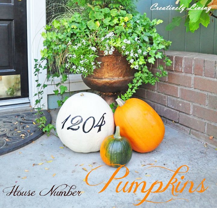 30 address signs that ll make your neighbors stop in admiration, Add your number to a beautiful fall pumpkin