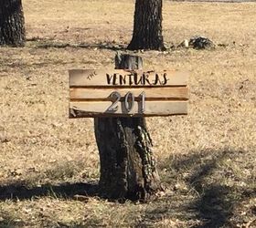 30 address signs that ll make your neighbors stop in admiration, Make a rustic tree sign