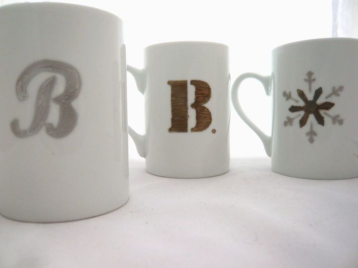 check out these 30 incredible sharpie makeovers, Personalized letter mugs